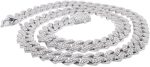 SAVEARTH DIAMONDS Certified 20 Cttw to 26 Cttw Round Cut Lab Created Moissanite Diamond 12MM Width Cuban Chain Necklace In 14k Gold Over Sterling Silver 18" to 24" Length, G-H/VVS1 - Image 3