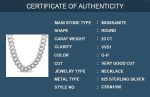 SAVEARTH DIAMONDS Certified 20 Cttw to 26 Cttw Round Cut Lab Created Moissanite Diamond 12MM Width Cuban Chain Necklace In 14k Gold Over Sterling Silver 18" to 24" Length, G-H/VVS1 - Image 7
