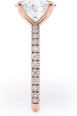 Beverly Hills Jewelers 2 Carat Oval Moissanite Engagement Ring with 1/4 Carat Round Natural Diamond in 14K White Gold (G-H/VS, G-H/SI, cttw, DEW) Anniversary Promise Ring for Women Size 4 to 11 - Image 3
