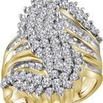 Dazzlingrock Collection 2 Carat (ctw) Round Diamond Cluster Ring 2 Ctw, 10K Yellow Gold