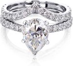 Kobelli 2.1ct Pear Moissanite Chevron Bridal (HI/VS)