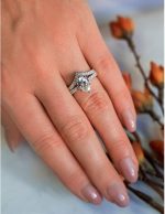 Kobelli 2.1ct Pear Moissanite Chevron Bridal (HI/VS) - Image 2