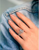 Kobelli 2.1ct Pear Moissanite Chevron Bridal (HI/VS) - Image 3