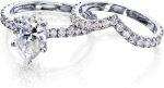 Kobelli 2.1ct Pear Moissanite Chevron Bridal (HI/VS) - Image 4