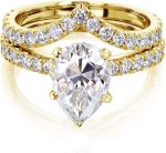 Kobelli 2.1ct Pear Moissanite Chevron Bridal (HI/VS) - Image 6