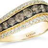 Wavy Three Row Band / Yellow Gold