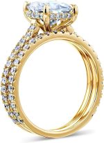 Kobelli 2ct Cushion Moissanite Drop Halo Bridal Set (HI/VS) - Image 3