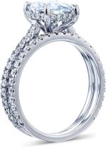 Kobelli 2ct Cushion Moissanite Drop Halo Bridal Set (HI/VS) - Image 6