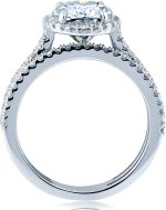Kobelli Oval Moissanite Halo Bridal Rings Set 2 3/8 CTW 14k White Gold - Image 3