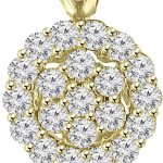 Madina Jewelry 1.00 Ct Ladies Round Cut Diamond Pendant/Necklace in 18 kt Yellow Gold
