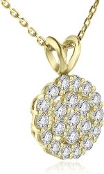 Madina Jewelry 1.00 Ct Ladies Round Cut Diamond Pendant/Necklace in 18 kt Yellow Gold - Image 2
