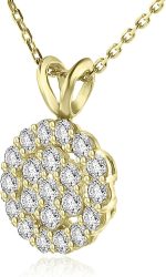 Madina Jewelry 1.00 Ct Ladies Round Cut Diamond Pendant/Necklace in 18 kt Yellow Gold - Image 3
