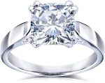 Kobelli Forever One (D-F) Colorless Moissanite Solitaire Ring 2 CTW 14k White Gold
