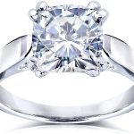 Kobelli Forever One (D-F) Colorless Moissanite Solitaire Ring 2 CTW 14k White Gold