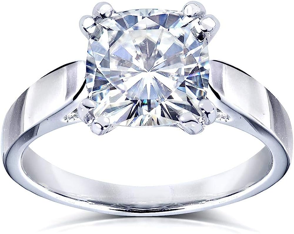 251024105337111_1 Kobelli Forever One (D-F) Colorless Moissanite Solitaire Ring 2 CTW 14k White Gold - Image 1