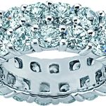 Madina Jewelry 4.50 ct Two Row Diamond Eternity Wedding Band Ring in Platinum