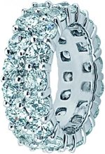 Madina Jewelry 4.50 ct Two Row Diamond Eternity Wedding Band Ring in Platinum - Image 2