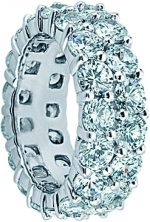 Madina Jewelry 4.50 ct Two Row Diamond Eternity Wedding Band Ring in Platinum - Image 3