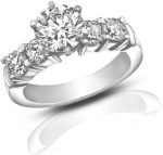 Madina Jewelry 1.70 ct Women's Round Cut Diamond Engagement Accented Ring in Platinum - Image 2