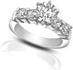 Madina Jewelry 1.70 ct Women's Round Cut Diamond Engagement Accented Ring in Platinum - Image 3