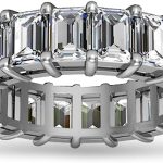 Madina Jewelry 5.00 ct Emerald Cut Diamond Eternity Wedding Band Ring in 14 kt White Gold