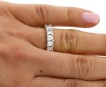 Madina Jewelry 5.00 ct Emerald Cut Diamond Eternity Wedding Band Ring in 14 kt White Gold - Image 4