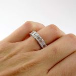 Madina Jewelry 5.00 ct Emerald Cut Diamond Eternity Wedding Band Ring in 14 kt White Gold - Image 5