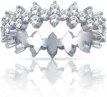 Madina Jewelry 2.00 ct Ladies Round Cut Diamond Eternity Wedding Band Ring in 14 kt White Gold