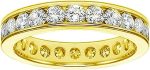 VIP JEWELRY ART 14K Yellow Gold Round Diamond Eternity Anniversary Wedding Band in Channel Setting (1,65-2.25 CT TDW)