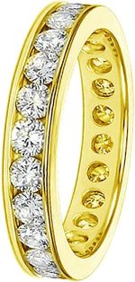 VIP JEWELRY ART 14K Yellow Gold Round Diamond Eternity Anniversary Wedding Band in Channel Setting (1,65-2.25 CT TDW) - Image 4