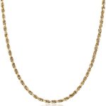 PORI JEWELERS 18K Yellow Gold 1.5MM, 1.8MM, 2MM, 2.5MM, 3MM, 4MM, or 5MM Diamond Cut Rope Chain Necklace Unisex Sizes 16"-30"