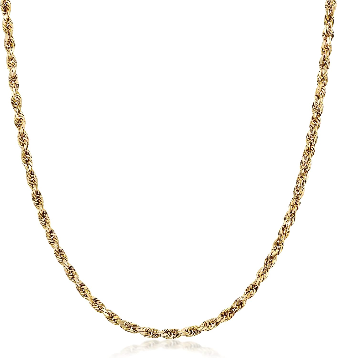 251029144937465_1 PORI JEWELERS 18K Yellow Gold 1.5MM, 1.8MM, 2MM, 2.5MM, 3MM, 4MM, or 5MM Diamond Cut Rope Chain Necklace Unisex Sizes 16"-30" - Image 1