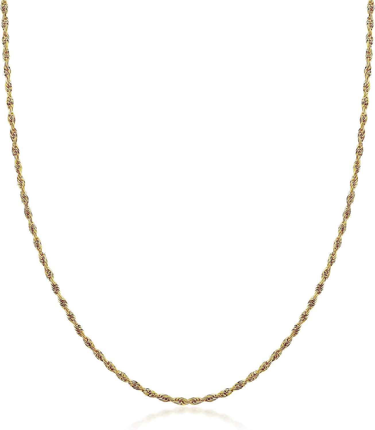 251029144937514_1 PORI JEWELERS 10K Yellow Gold 1.5MM,2MM,2.5MM,3MM,3.5,4MM,5MM,7MM, Diamond Cut Rope Chain Necklace Unisex Sizes 16"-30" - Image 1