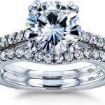 Kobelli Moissanite and Lab Grown Diamond Bridal Rings Set 2 1/3 CTW 14k White Gold (GH/VS, DEF/VS)
