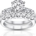 Madina Jewelry 2.05 ct Round Diamond Engagement Ring with Wedding Band in Platinum