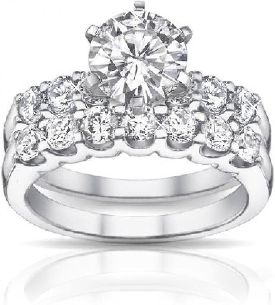 251030135701091_1 Madina Jewelry 2.05 ct Round Diamond Engagement Ring with Wedding Band in Platinum - Image 1