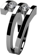 Madina Jewelry 0.60 ct Two Round Cut Diamonds Anniversary Ring in 14 kt White Gold - Image 4
