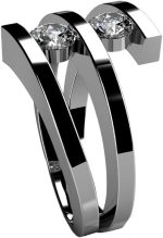 Madina Jewelry 0.60 ct Two Round Cut Diamonds Anniversary Ring in 14 kt White Gold - Image 5