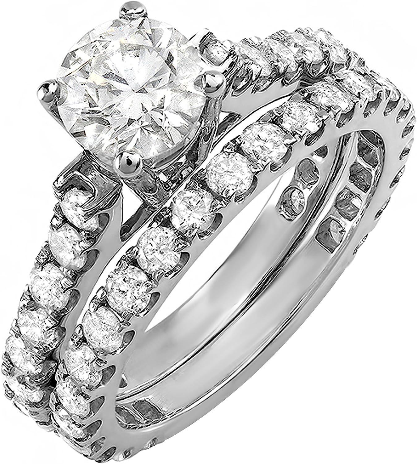 251102112750434_1 Dazzlingrock Collection 1.50 Carat (ctw) 14K Round White Diamond Ladies Semi Mount Engagement Ring Set 1 1/2 CT, White Gold - Image 1