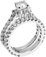 Dazzlingrock Collection 1.50 Carat (ctw) 14K Round White Diamond Ladies Semi Mount Engagement Ring Set 1 1/2 CT, White Gold - Image 2