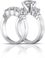 Madina Jewelry 2.00 ct Women's Round Cut Diamond Engagement Ring With Wedding Band Set in Platinum - Image 5