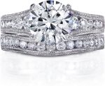 Kobelli Forever One (D-F) Moissanite Channel Bridal Ring Set 2 7/8 CTW 14k White Gold - Image 2