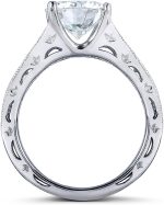 Kobelli Forever One (D-F) Moissanite Channel Bridal Ring Set 2 7/8 CTW 14k White Gold - Image 3
