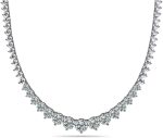 Madina Jewelry 8.00 Ct Ladies Graduated Round Cut Diamond Necklace in 14 Kt White Gold