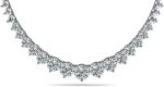 Madina Jewelry 8.00 Ct Ladies Graduated Round Cut Diamond Necklace in 14 Kt White Gold - Image 2