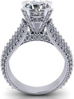 Madina Jewelry 2.65 ct Pave Set Round Cut Diamond Engagement Ring in 14 kt White Gold - Image 5