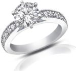 Madina Jewelry 1.40 ct Round Cut Diamond Engagement Ring Whit Millgrain on The Shank in 18 kt White Gold - Image 2