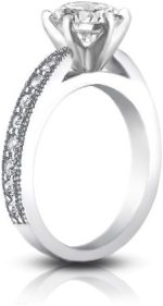 Madina Jewelry 1.40 ct Round Cut Diamond Engagement Ring Whit Millgrain on The Shank in 18 kt White Gold - Image 4