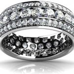 Madina Jewelry 5.00 ct Ladies Three Row Round Cut Diamond Eternity Wedding Band Ring in Platinum