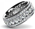 Madina Jewelry 5.00 ct Ladies Three Row Round Cut Diamond Eternity Wedding Band Ring in Platinum - Image 4